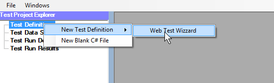 New Test Definition with Wizzard